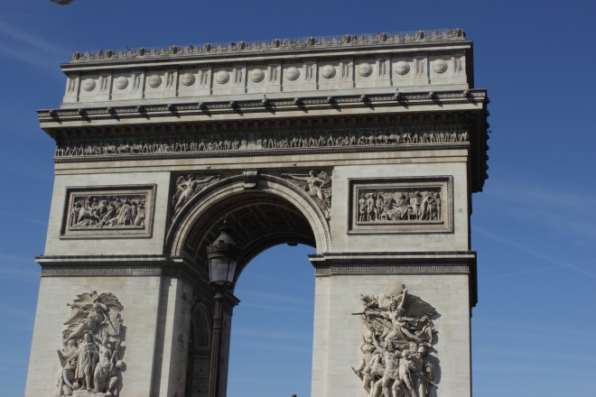 Arc de Triumph at the top of the Champs De'Lysees