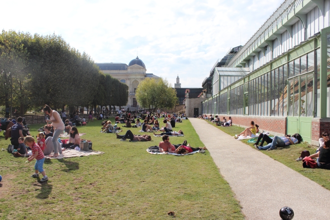 Parisians enjoying the Jardin des Plantes (Botanical Gardens)